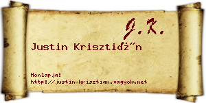 Justin Krisztián névjegykártya