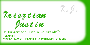 krisztian justin business card